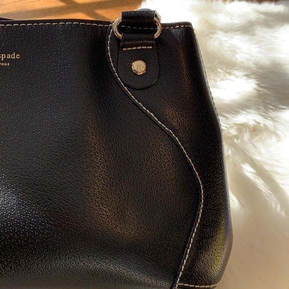 📌Kate Spade Black/ White Stitching Purse Tote - Picture 9 of 10
